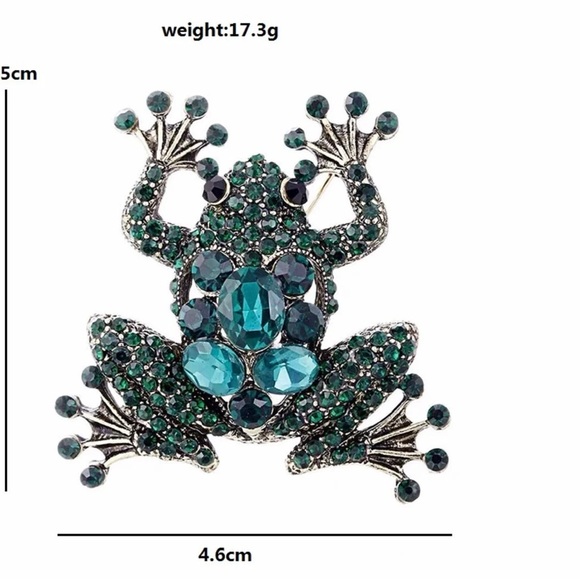 Rhinestone Frog Brooches Women Unisex Classic Animal Party Casual Brooch Pins - Picture 4 of 4